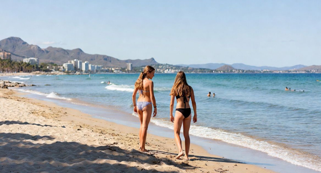 100% sicurezza soggiorni linguistici Málaga per studenti con concetto di sicurezza LISA! Sprachreisen ragazze sulla spiaggia molto sicure con LISA! Sprachreisen