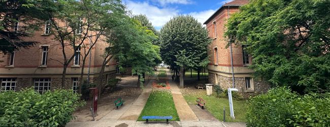 Grüner Hof in der Französisch-Sprachschule in Paris Blick in den grünen Innehof der LISA! Sprachschule in Paris